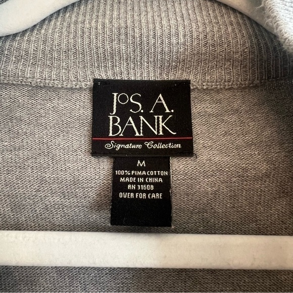 Joseph A. Bank Pima Cotton Quarter Zip Business Casual Sweater, Gray, Medium - Picture 3 of 11